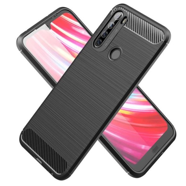 Xiaomi Redmi Note 8T etui Carbon Fiber elastisk TPU beskyttelsescover til Xiaomi Redmi Note 8T - Sort