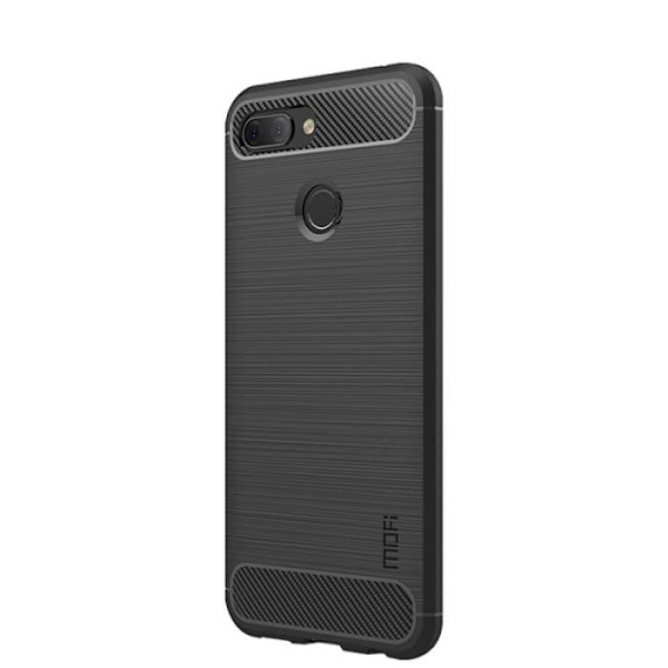 Coque - Xiaomi - Mi 8 Lite - TPU blød - Tekstureret kulfiber - Sort Svart