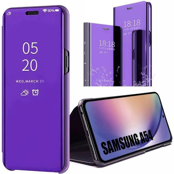 Fodral till Samsung Galaxy A54 Lila Integral Anti-Scratch Anti-Shock Mirror Effect Elegant Reflex Mirror Lila