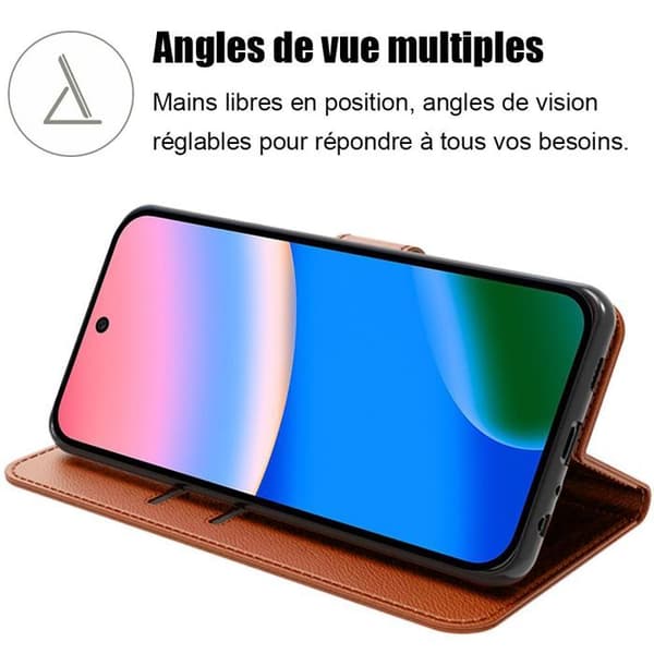 Skyddsskal - E.F.Connection - för Google Pixel 10 - Anti-reps syntetläderfoder i brunt - 2 glas kastanj