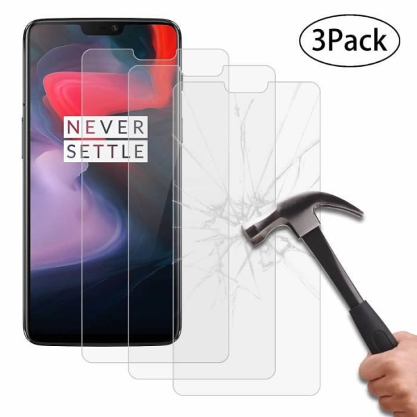 OnePlus 6 härdat glas, [3-pack] 9H härdat glas skärmskydd för OnePlus 6 (6.28)