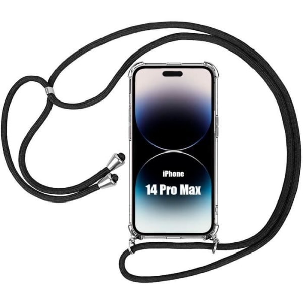 Beskyttelsescover til iPhone 14 Pro Max - E.F.CONNECTION - Blød - Silikone - Gennemsigtig - Sort Transparent, svart