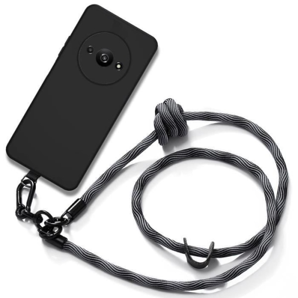 Silikonecover - Xiaomi - Redmi A3 - Stødabsorberende Beskyttelse - Aftageligt Snore - Sort/Grå Svart grå