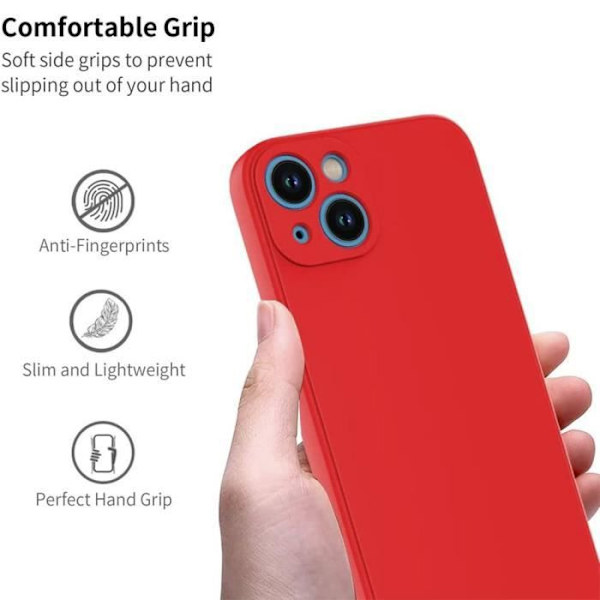 Fodral till iPhone 14 Fullt skydd Röd Stötsäker Anti-Scratch