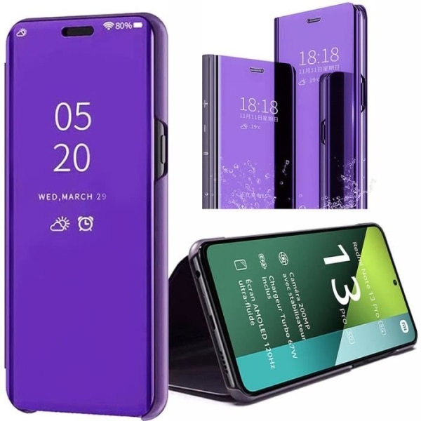 Coque - E.F.Connection - Redmi Note 13 Pro 5G - Violet - Stødsikker - Flip Cover 360° Lila