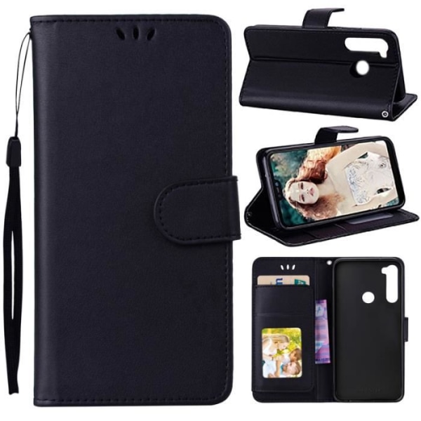 Cover Cover - Xiaomi - Redmi Note 8 - PU læder - Video Support - Kortholder - Sort Svart