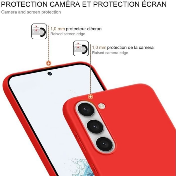 Fodral till Samsung Galaxy S23 Plus (S23+) - E.F.CONNECTION - Mjuk silikon Precise Cutting Röd Röd