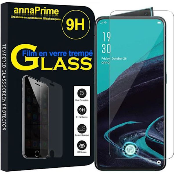 Til Oppo Reno2- Reno 2 6,5": 1 skærmbeskytter af hærdet glas