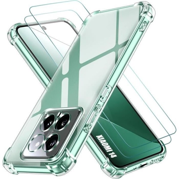 Coque - Xiaomi - 14 - TPU Antichock - Transparent - 2 Inkluderade Härdat Glas Transparent