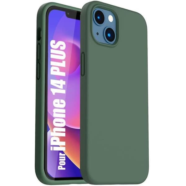 Coque - E.F.CONNECTION - för iPhone 14 Plus - Silikon TPU - Mjuk - Mörkgrön Nattgrönt