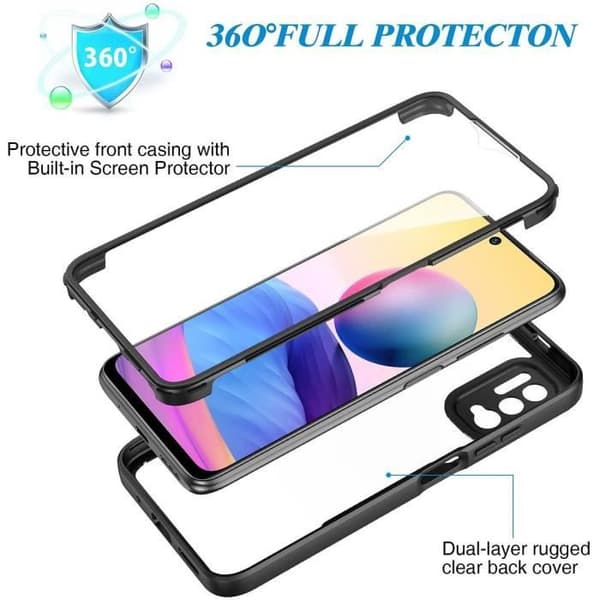 Skyddsfodral - E.F.CONNECTION - Xiaomi Redmi 9A - Stötsäker 360 - Transparent - Semi-styv Transparent