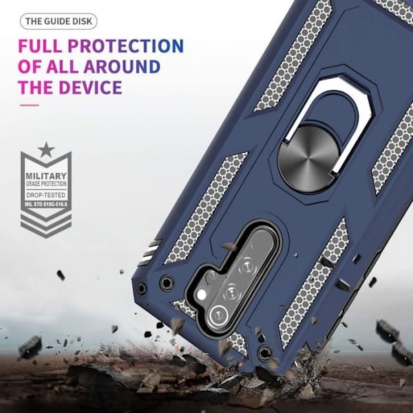 Coque - Redmi - Note 8Pro - Metallring Stöd - Förstärkt Skydd - Blå Blå
