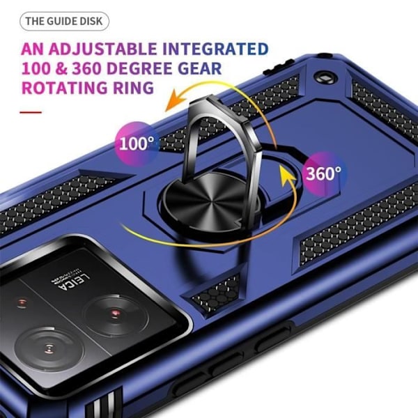Coque - Xiaomi - 13T/13T Pro - Förstärkt - 360° Stöd - 2 Härdat Glas - Marinblå marinblå