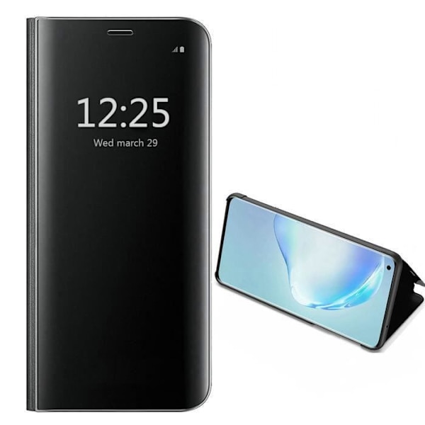 Coque - Xiaomi - Mi 10 Pro - Etui med Spejlklap - Stødabsorberende - Stand funktion Svart