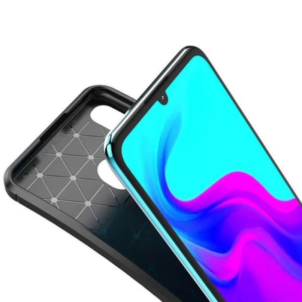 Huawei P30 lite cover, blød silikone anti-chok og anti-ridse kulfiber TPU cover - sort