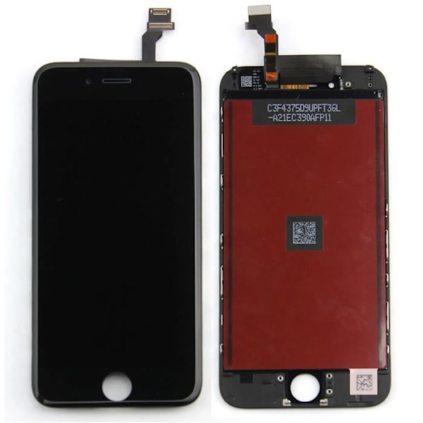 SKÄRM FÖR IPHONE 6 SVART TOUCH GLAS + LCD PÅ CHASSI + VERKTYG