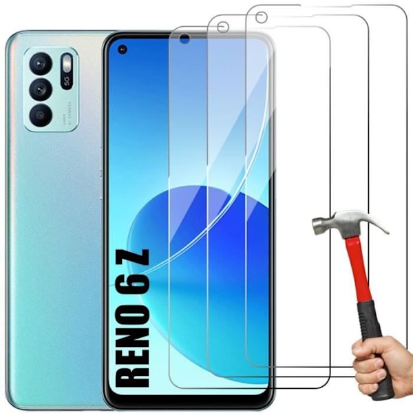 [3 delar] Härdat glas för OPPO Reno 6 Z 5G - Transparent Transparent