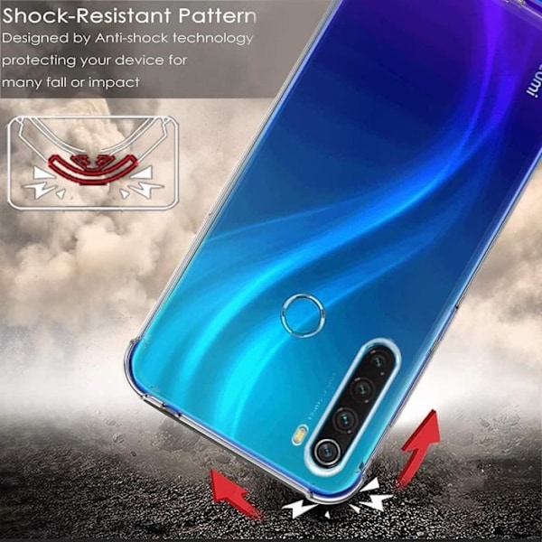 Fodral för Redmi Note 8 (6,3") Förstärkt 4 hörn Skydd Anti-chock Högt motstånd Transparent