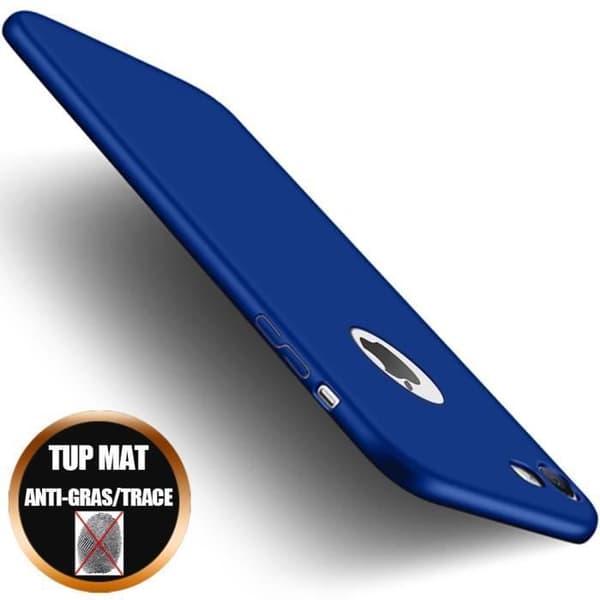 Fodral för iPhone 6S-6 - E.F.CONNECTION - Ultra Slim - Härdat glas - Stötresistent - Blå Blå
