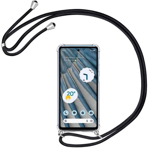 Skyddsskal - E.F.CONNECTION - Google Pixel 7a - Mjuk - Transparent - Stötavvisande Transparent, svart