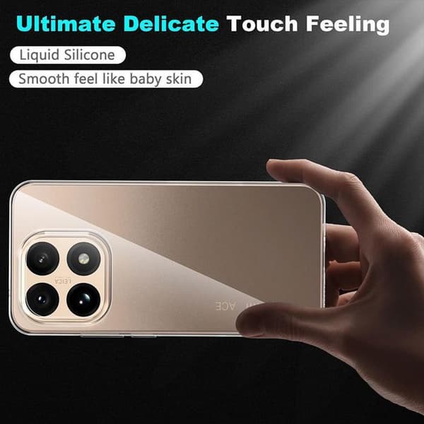 Skyddsskal - E.F.Connection - Xiaomi 15T - Transparent silikon - Rättskydd - 2 härdade glas Transparent