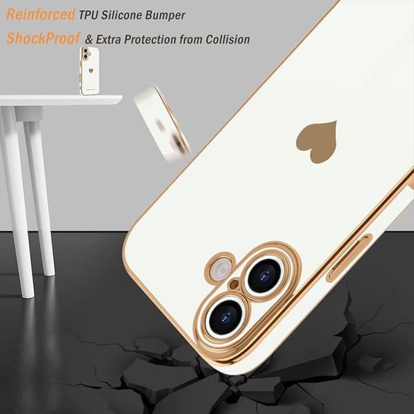 Skyddsskall - E.F.Connection - för iPhone Air - Silikon Mönster Hjärta Stötsäker Slim Vit Vit