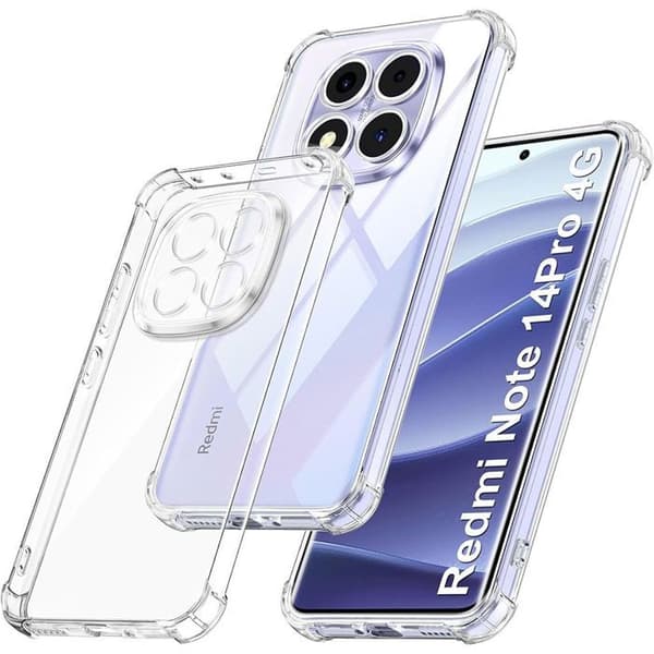 Skyddsskal - E.F.CONNECTION - För Xiaomi Redmi Note 14 Pro 4G - Silikon - Stötskydd - Transparent Transparent