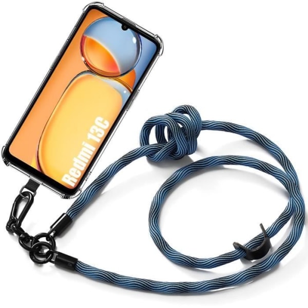 Coque - Xiaomi - Redmi 13C - Anti-ridser - Stødabsorberende - Aftageligt blåt bånd Blå