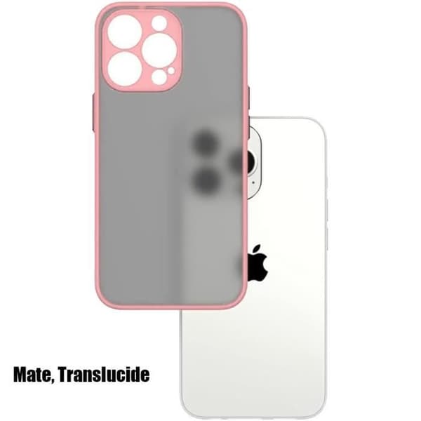 Stötsäkert tunt styvt silikonfodral till iPhone 14 Pro - Rosa Rosa