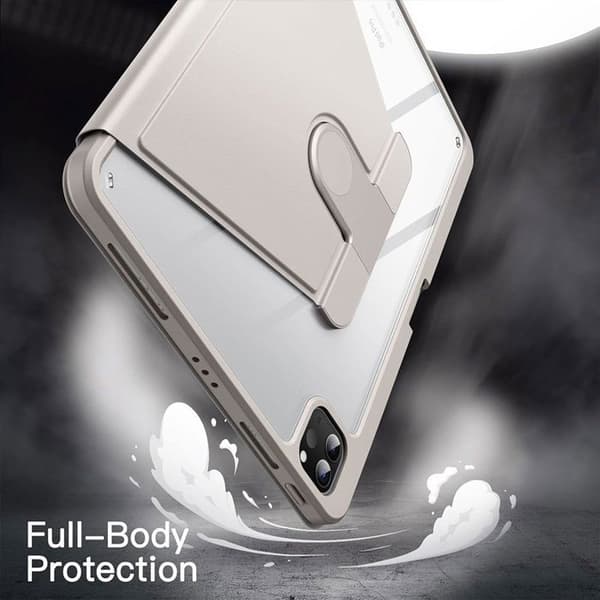 Fodral för iPad Pro 12,9" (2018 2020 2021 2022) Justerbart Rotationsfodral med Stylusfack - Grå Grå