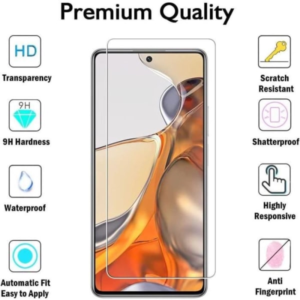 Pack-4 härdat glas för Xiaomi 11T Pro Skärmskydd 9H Stötsäker Transparent