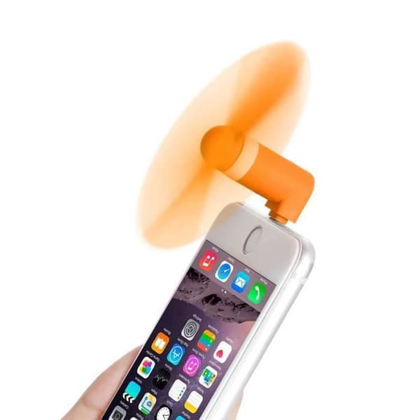 Mini Bärbar Fläkt - Apple - iPhone 7/8/X - USB - 8,5 cm - 20 dB - Orange Orange