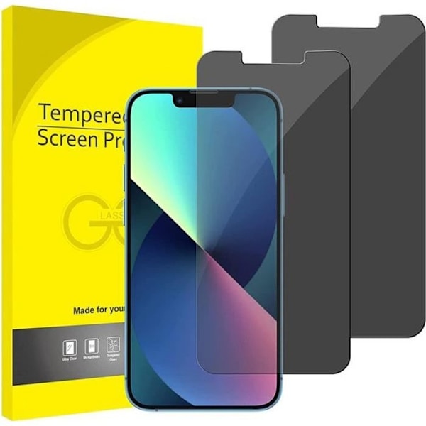 E.F.Connection - 2 stk Anti-Spy hærdet glas til iPhone 13 (6.1") Svart