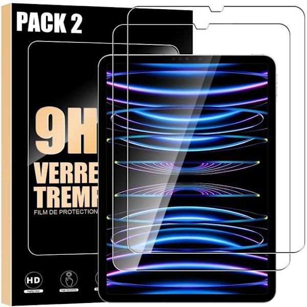 Set med 2 Härdat Glas för iPad Pro 11 Tum (2022/2021/2020/2018) - Rep-skyddande Skärmprotektor