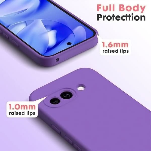 Fodral för Google Pixel 10a, Slim Antiskid Silikon, Stötsäker, Repfria Lila Violett