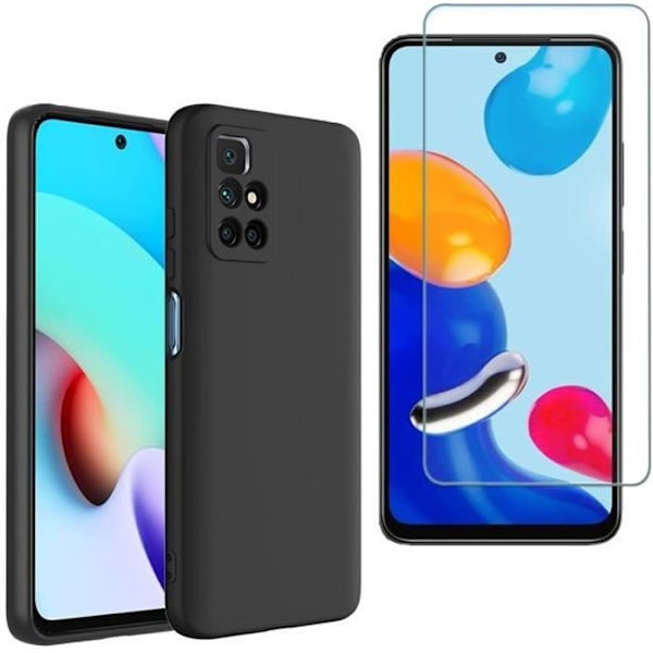 Beskyttelsesetui - Toproduits® - Xiaomi Redmi Note 11 Pro 4-5G - Sort - Hærdet glas - Ridsefast Svart