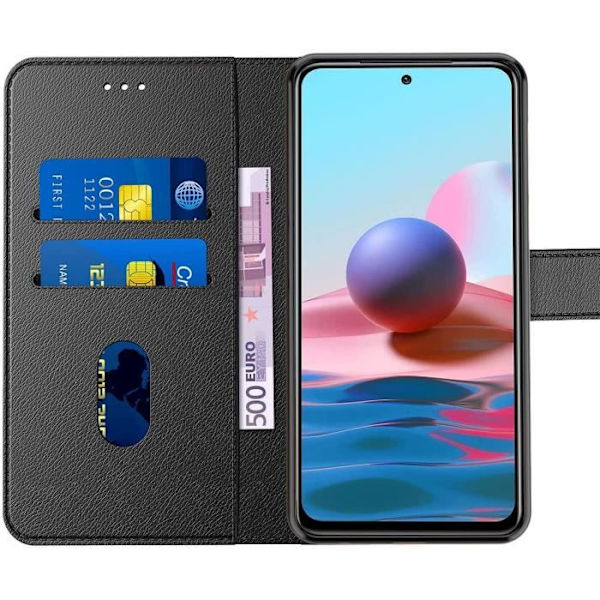 Set med 2 härdade glasögon + fodral för Redmi Note 10 Pro 5G (6,67") Svart Anti-Shock 360 graders skydd Svart
