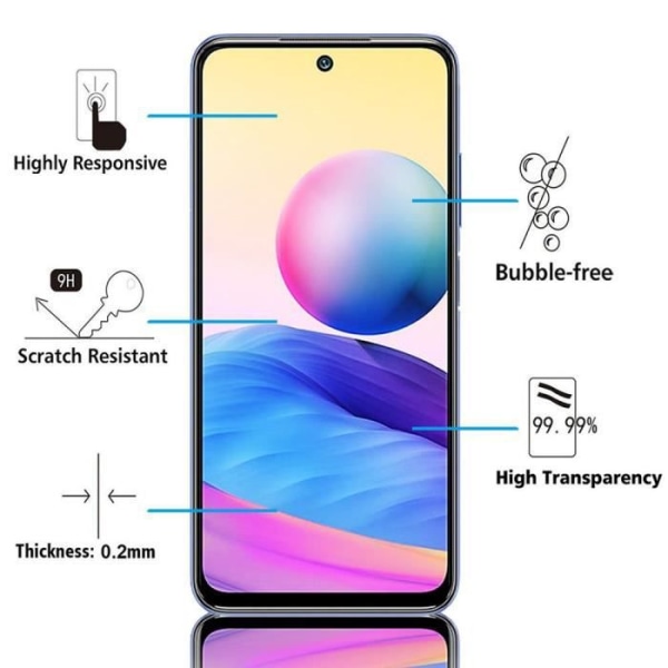 VCOMP® för Xiaomi Redmi Note 10 5G 6,5": 1 helfärgsskärm härdat glas skärmskyddsfilm - SVART SVART