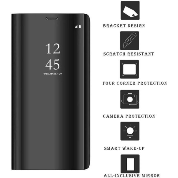 Coque - LuffyShop - Redmi Note 9 Pro - PU-læder - Sølv - Etui med spejl Silver