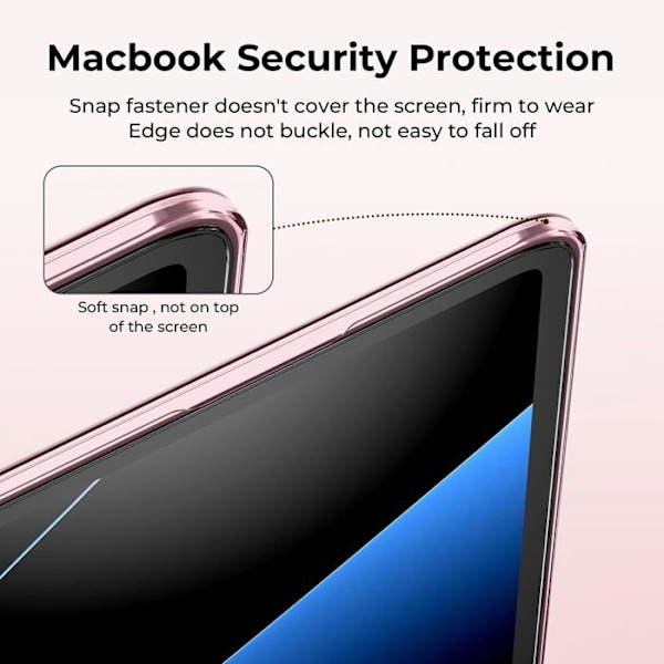 Coque kompatibel med MacBook Air 13,6 tommer M2 M3 M4 A2681 A3113 A3240, 2022 2024 2025 udgave med Touch ID, beskyttelsesskal Färg: Kristallrosa