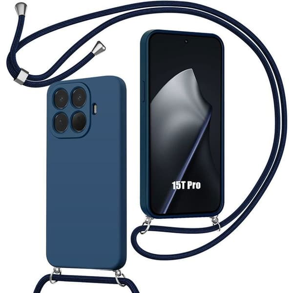 Skydd för Xiaomi 15T Pro, Marinblå Silikon Stötsäker Repfria med Rem marinblå