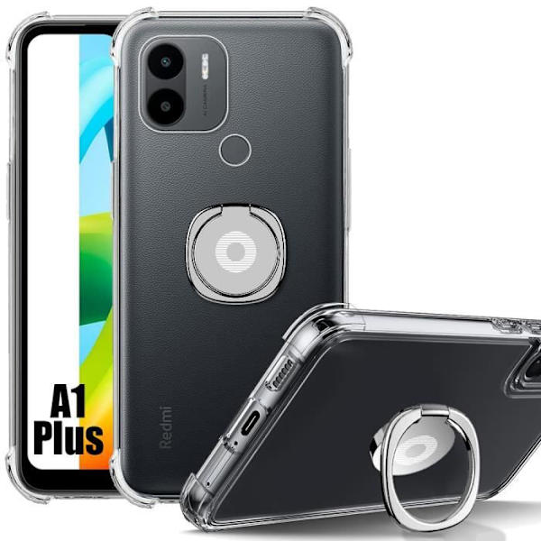 Fodral till Xiaomi Redmi A1+-A1 Plus Stötsäkert Ultra Slim Transparent med Silver Ställ