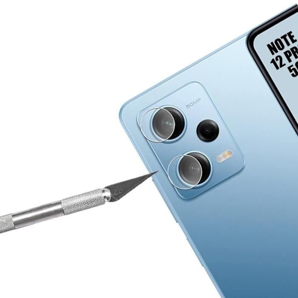 2 x härdat glas kameraskydd för Xiaomi Redmi Note 12 Pro 5G Transparent