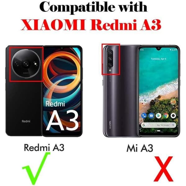 Coque - E.F.CONNECTION - för Xiaomi Redmi A3 - Skydd 360° - Förstärkt kant - Styv Röd