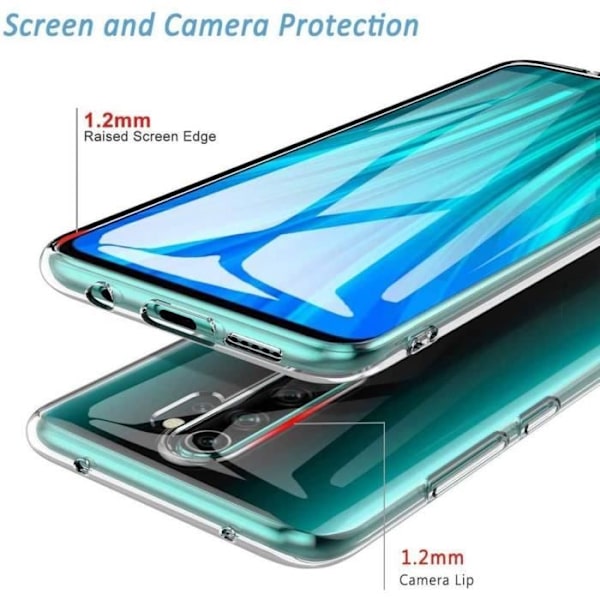 Fodral för Redmi Note 8 Pro (6,53") Mjukt förstärkt skydd mot stötar Transparent