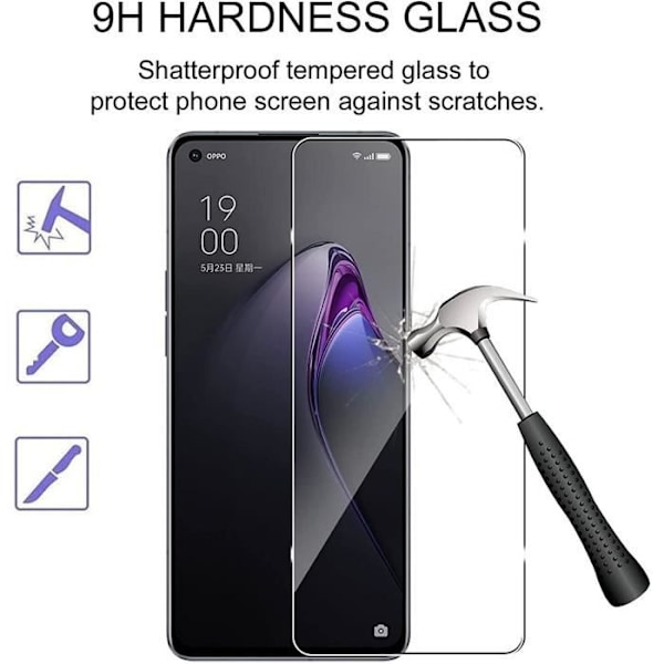 Härdat glas för OPPO Reno 8 5G - 2 delar - Transparent skyddsglas Transparent