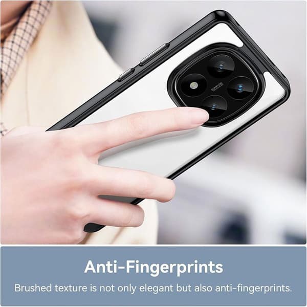 Skyddsnäck - E.F.CONNECTION - för Xiaomi Redmi Note 14 Pro Plus 5G, Stötsäkert med Svart Kant Transparent