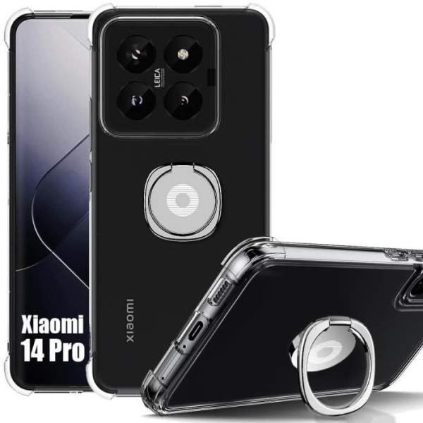 Coque - Xiaomi - 14 Pro - Silikon Slim - Transparent - Justerbart Stöd Transparent