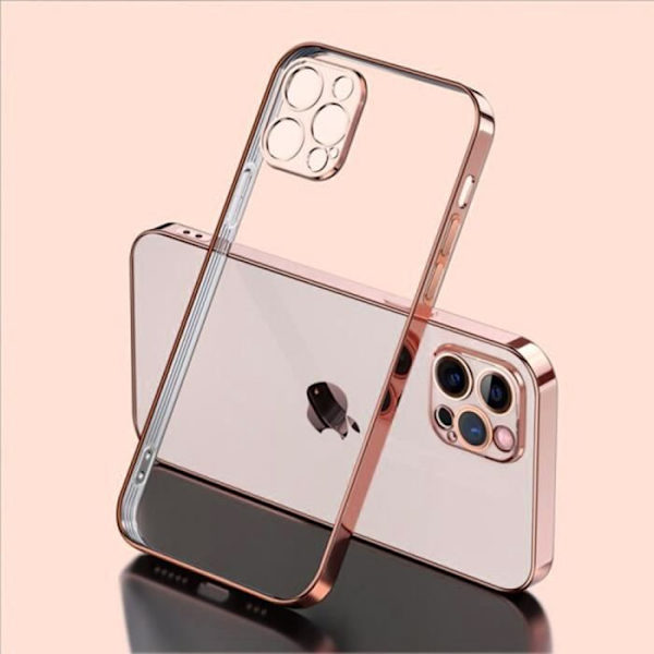 Coque - E.F.Connection - iPhone 13 (6,1") - Blød Silikone - Ultra Tynd - Rosa Krom Kant Rosa