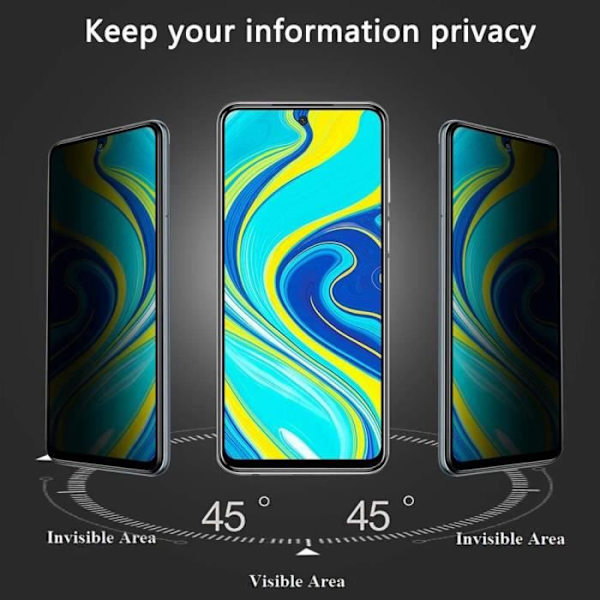 Anti-spion hærdede briller til Xiaomi Redmi 9 - E.F. CONNECTION - Stødsikker beskyttelse Svart